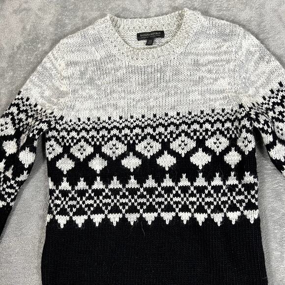 Banana Republic Sweater Womens XS Merino Wool Scandanavian Fair Isle Print - Picture 2 of 9